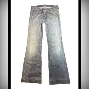 7 For All Mankind Dojo Jeans Women's Size 28 Med Wash Denim Baggy Flared Leg Y2K